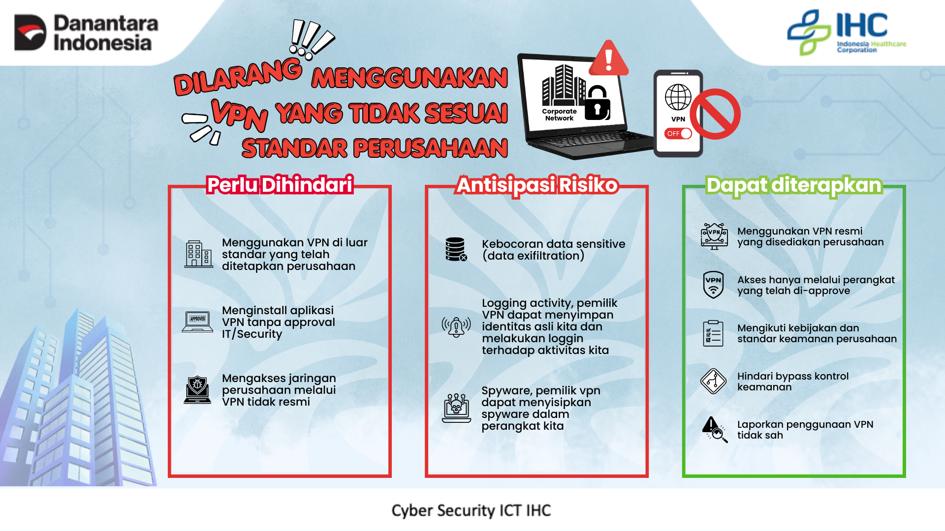 Dilarang Menggunakan VPN yang Tidak Sesuai Standar Perusahaan